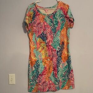 Lilly Pulitzer Multicolor Leaf-Print Short Sleeve Shift Dress